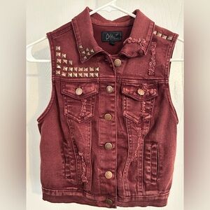 Chiqle Architect | Burgundy Denim Fabric |Size Small